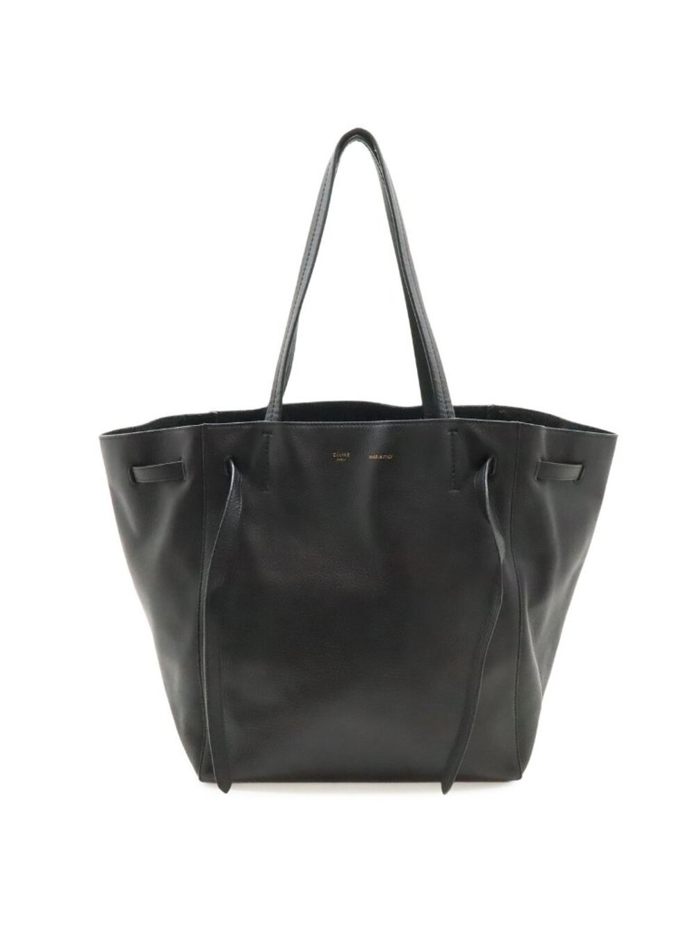 Celine Cabas Phantom Small Tote Shoulder Semi Leather Black